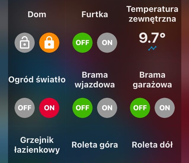 widżety (widgety) MyJablotron iOS iPhone iPad Jablotron JA-100